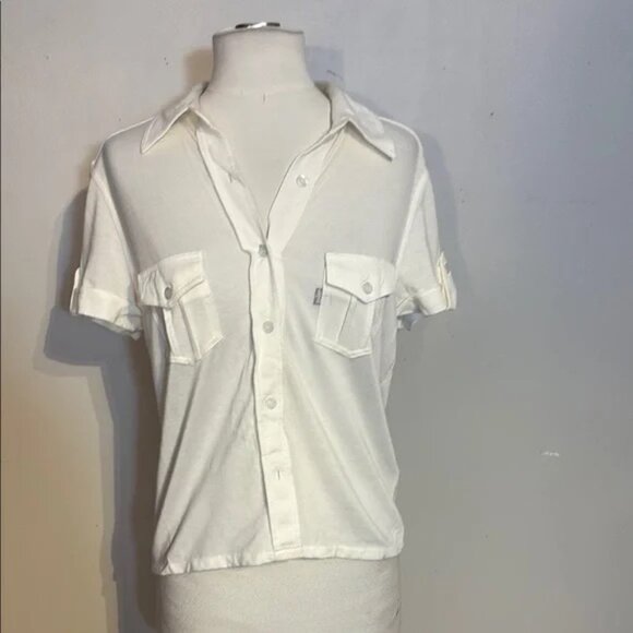 NWT Levi's Silver Tab Western Style White Cotton shirt/tee size L - Picture 2 of 10